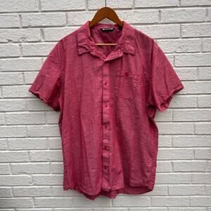 Travis Mathew Red Short Sleeve Button Down Shirt Size XXL